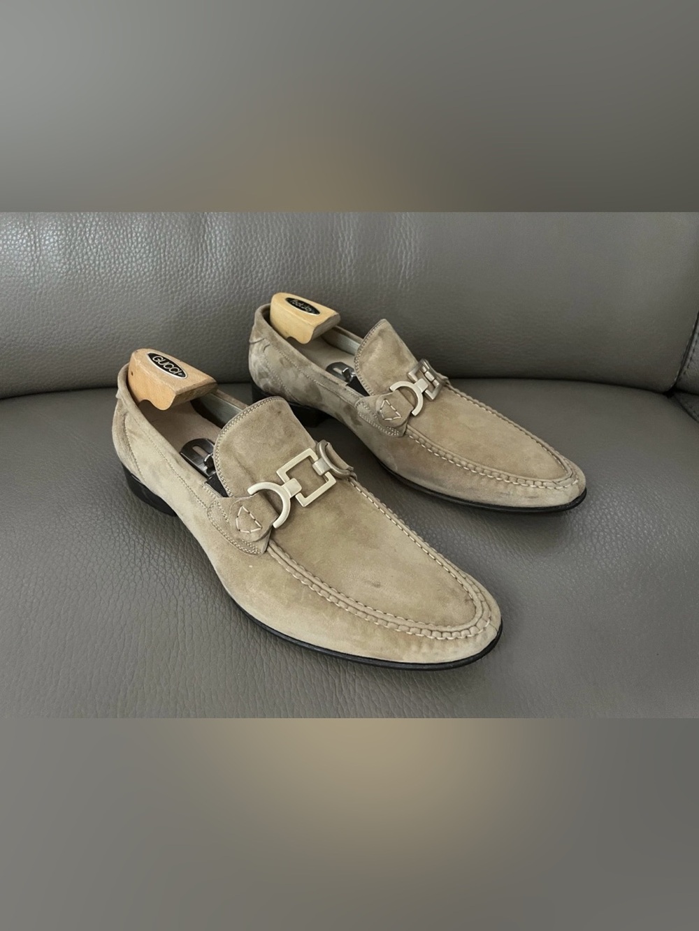 Moccasins suede Kenneth Cole, Loafers in Taupe, size 11,5
